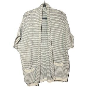 Madewell Curl Up Woven Oversized‎ Cardigan Blue & White - Women's Size XS